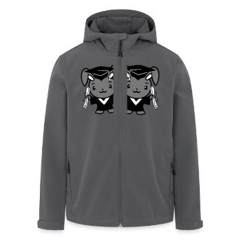 2 Hasen College Schul Abschluss Zwei Freunde Team - Recycelte Männer Softshell-Jacke von Stanley/Stella - Anthrazit - Vorne - AI Model Male 185 light (185cm)