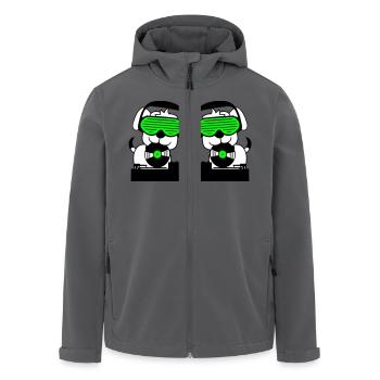 2 Hunde DJ Vinyl Schallplatte Club Disko Musik Duo - Recycelte Männer Softshell-Jacke von Stanley/Stella - Anthrazit - Vorne - AI Model Male 185 light (185cm)