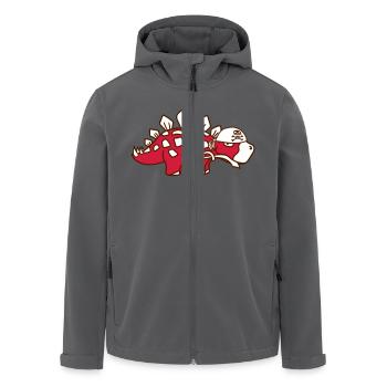 Stegosaurus Dinosaurier Säbel Pirat Kapitän Dino - Recycelte Männer Softshell-Jacke von Stanley/Stella - Anthrazit - Vorne - AI Model Male 185 light (185cm)