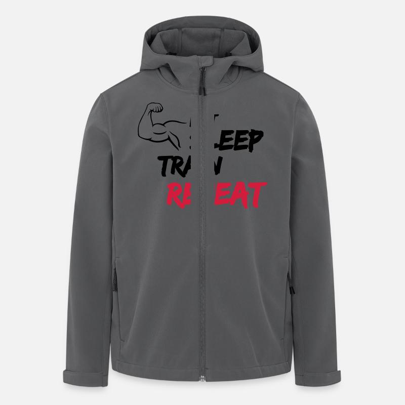 Eat Sleep Train Repeat - Men’s Recycled Softshell Jacket by Stanley/Stella - anthracite