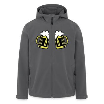 Beer Symbol Beer Glass - Men’s Recycled Softshell Jacket by Stanley/Stella - anthracite - Front - AI Model Male 185 light (185cm)