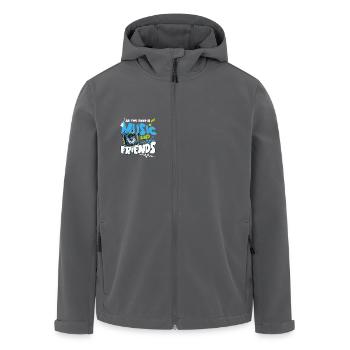 Alles, was du brauchst, ist Musik und Freunde, coole Beat-Liebhaber - Recycelte Männer Softshell-Jacke von Stanley/Stella - Anthrazit - Vorne - AI Model Male 185 light (185cm)
