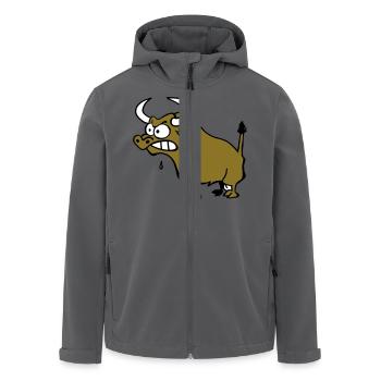Wütender Stier - Recycelte Männer Softshell-Jacke von Stanley/Stella - Anthrazit - Vorne - AI Model Male 185 light (185cm)