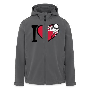 Ich liebe Oktopus Herz I Love Herz Symbol Logo süß - Recycelte Männer Softshell-Jacke von Stanley/Stella - Anthrazit - Vorne - AI Model Male 185 light (185cm)