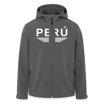 Peru Design – Farben der Anden - Recycelte Männer Softshell-Jacke von Stanley/Stella - Anthrazit - Vorne - AI Model Male 185 light (185cm)