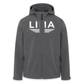 Lima Design – Perus Hauptstadt erleben - Recycelte Männer Softshell-Jacke von Stanley/Stella - Anthrazit - Vorne - AI Model Male 185 light (185cm)