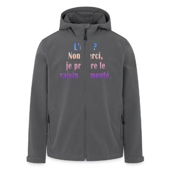 Papa Humor Witz Fermentierte Traube Lustig - Recycelte Männer Softshell-Jacke von Stanley/Stella - Anthrazit - Vorne - AI Model Male 185 light (185cm)