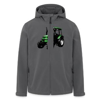 Trecker, Traktor, Schlepper - grün - Recycelte Männer Softshell-Jacke von Stanley/Stella - Anthrazit - Vorne - AI Model Male 185 light (185cm)