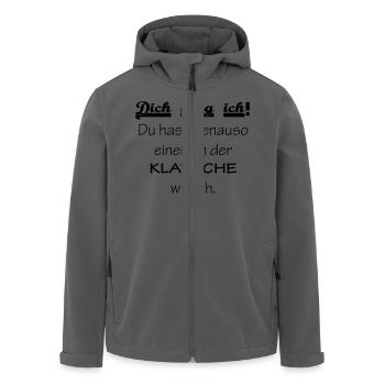 Dich mag ich.. - Recycelte Männer Softshell-Jacke von Stanley/Stella - Anthrazit - Vorne - AI Model Male 185 light (185cm)