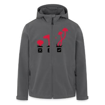Pilze, Psylocibin Speisen Töten Fliegen - Recycelte Männer Softshell-Jacke von Stanley/Stella - Anthrazit - Vorne - AI Model Male 185 light (185cm)