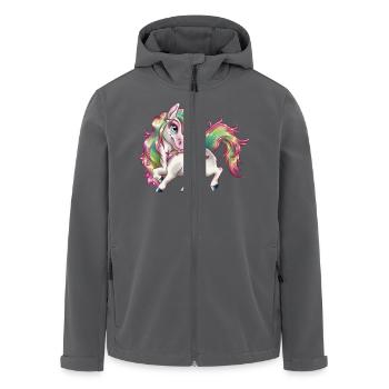 Einhorn-Regenbogen Himmel - Recycelte Männer Softshell-Jacke von Stanley/Stella - Anthrazit - Vorne - AI Model Male 185 light (185cm)