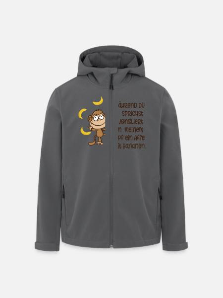 Affe mit Bananen - Recycelte Männer Softshell-Jacke von Stanley/Stella - Anthrazit