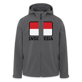 Nationalflagge von Indonesien - Recycelte Männer Softshell-Jacke von Stanley/Stella - Anthrazit - Vorne - AI Model Male 185 light (185cm)