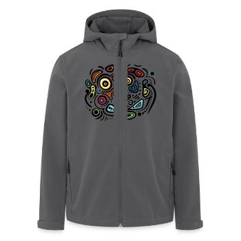 Abstrakte Kunst - Recycelte Männer Softshell-Jacke von Stanley/Stella - Anthrazit - Vorne - AI Model Male 185 light (185cm)