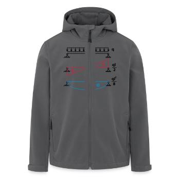Einfeldträger - (q mal l Quadrat) achtel - Recycelte Männer Softshell-Jacke von Stanley/Stella - Anthrazit - Vorne - AI Model Male 185 light (185cm)