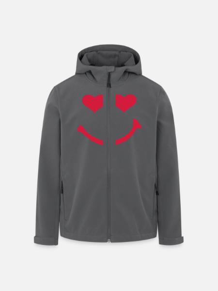 Smiley Herzen - Recycelte Männer Softshell-Jacke von Stanley/Stella - Anthrazit