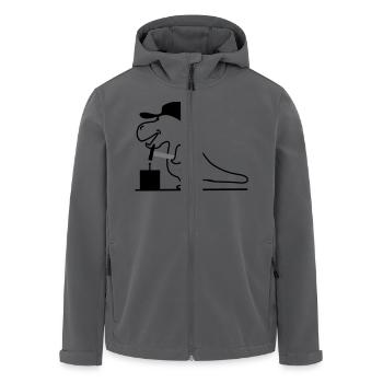 Dino mit Hammer - Recycelte Männer Softshell-Jacke von Stanley/Stella - Anthrazit - Vorne - AI Model Male 185 light (185cm)