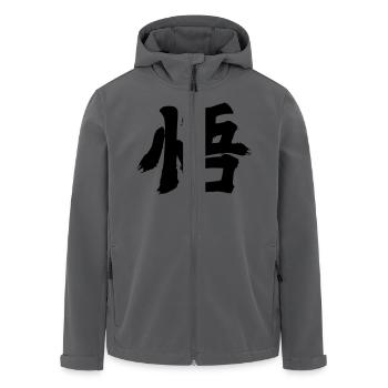 Weisheit Kanji - Recycelte Männer Softshell-Jacke von Stanley/Stella - Anthrazit - Vorne - AI Model Male 185 light (185cm)