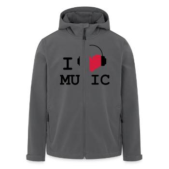 Ich liebe Musik! - Recycelte Männer Softshell-Jacke von Stanley/Stella - Anthrazit - Vorne - AI Model Male 185 light (185cm)