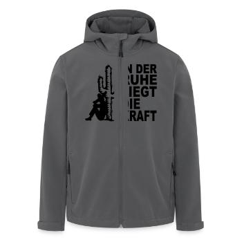 in der ruhe liegt die kraft - Recycelte Männer Softshell-Jacke von Stanley/Stella - Anthrazit - Vorne - AI Model Male 185 light (185cm)