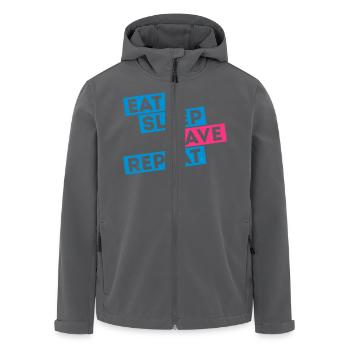 i love eat sleep rave dance musik repeat t-shirts - Recycelte Männer Softshell-Jacke von Stanley/Stella - Anthrazit - Vorne - AI Model Male 185 light (185cm)