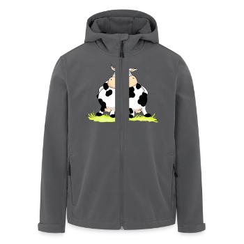 Twin Cows - Recycelte Männer Softshell-Jacke von Stanley/Stella - Anthrazit - Vorne - AI Model Male 185 light (185cm)