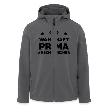 Arschkriecher Arschkriecherin Heuchler Heuchlerin - Recycelte Männer Softshell-Jacke von Stanley/Stella - Anthrazit - Vorne - AI Model Male 185 light (185cm)
