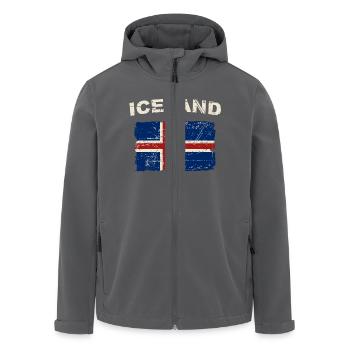 Iceland Flag - Island Flagge - Ísland - Recycelte Männer Softshell-Jacke von Stanley/Stella - Anthrazit - Vorne - AI Model Male 185 light (185cm)