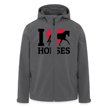 I love Horses - Recycelte Männer Softshell-Jacke von Stanley/Stella - Anthrazit - Vorne - AI Model Male 185 light (185cm)
