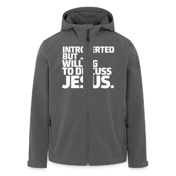 Christlicher Humor für Gläubige - Recycelte Männer Softshell-Jacke von Stanley/Stella - Anthrazit - Vorne - AI Model Male 185 light (185cm)