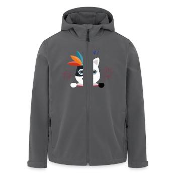 Grüße von einer blauäugigen Katze. - Recycelte Männer Softshell-Jacke von Stanley/Stella - Anthrazit - Vorne - AI Model Male 185 light (185cm)