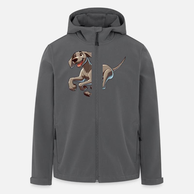 Weimaraner - Recycelte Männer Softshell-Jacke von Stanley/Stella - Anthrazit