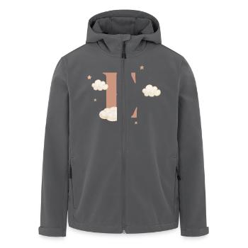 Buchstabe e bewölkt Sterne - Recycelte Männer Softshell-Jacke von Stanley/Stella - Anthrazit - Vorne - AI Model Male 185 light (185cm)