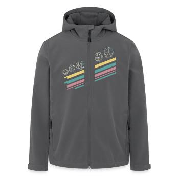 Retro Minimalistisches Polyedrisches Würfelset Tabletop-RPG - Recycelte Männer Softshell-Jacke von Stanley/Stella - Anthrazit - Vorne - AI Model Male 185 light (185cm)