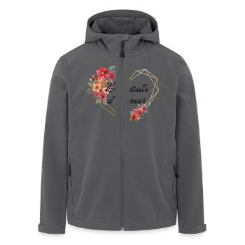 Brautjungfer Gold Herz Blumen - Recycelte Männer Softshell-Jacke von Stanley/Stella - Anthrazit - Vorne - AI Model Male 185 light (185cm)