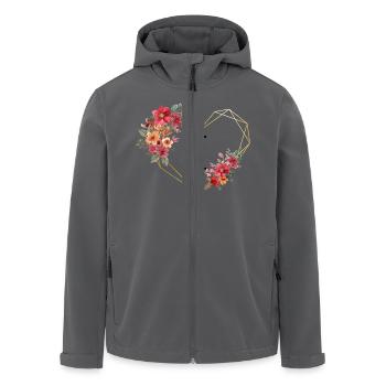 Buchstabe i florales goldenes Herz - Recycelte Männer Softshell-Jacke von Stanley/Stella - Anthrazit - Vorne - AI Model Male 185 light (185cm)