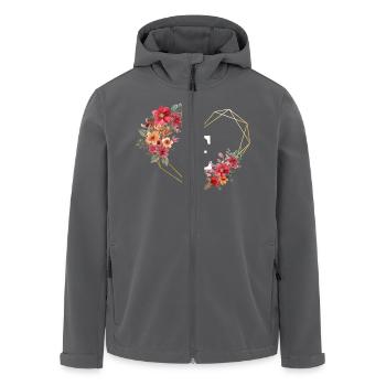 Buchstabe e florales goldenes Herz - Recycelte Männer Softshell-Jacke von Stanley/Stella - Anthrazit - Vorne - AI Model Male 185 light (185cm)