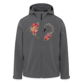 Buchstabe y florales goldenes Herz - Recycelte Männer Softshell-Jacke von Stanley/Stella - Anthrazit - Vorne - AI Model Male 185 light (185cm)