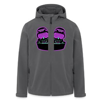 2 DJ Eulen Mischpult Musik auflegen Club Party Duo - Recycelte Männer Softshell-Jacke von Stanley/Stella - Anthrazit - Vorne - AI Model Male 185 light (185cm)