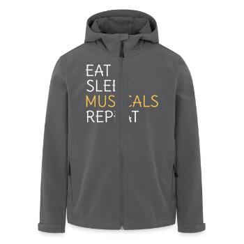 Eat Sleep Musicals Wiederholen Sie Musicaltheater - Recycelte Männer Softshell-Jacke von Stanley/Stella - Anthrazit - Vorne - AI Model Male 185 light (185cm)