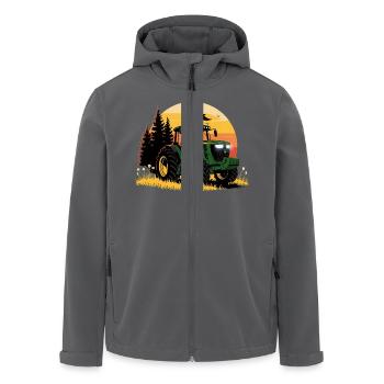 Traktor - Schlepper - Landwirt - Recycelte Männer Softshell-Jacke von Stanley/Stella - Anthrazit - Vorne - AI Model Male 185 light (185cm)