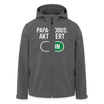 Papa-Modus aktiviert - Dad-Mode:ON - Recycelte Männer Softshell-Jacke von Stanley/Stella - Anthrazit - Vorne - AI Model Male 185 light (185cm)