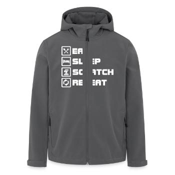 eat sleep scratch repeat DJ - Recycelte Männer Softshell-Jacke von Stanley/Stella - Anthrazit - Vorne - AI Model Male 185 light (185cm)