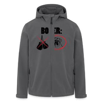 Hund / Boxer: Boxer - Recycelte Männer Softshell-Jacke von Stanley/Stella - Anthrazit - Vorne - AI Model Male 185 light (185cm)