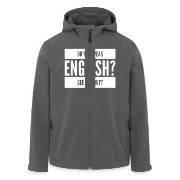 witziger Spruch - Recycelte Männer Softshell-Jacke von Stanley/Stella - Anthrazit - Vorne - AI Model Male 185 light (185cm)