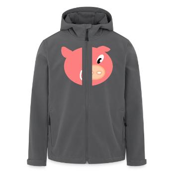 Schweinchen Schwein Kopf Schweinekopf - Recycelte Männer Softshell-Jacke von Stanley/Stella - Anthrazit - Vorne - AI Model Male 185 light (185cm)