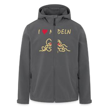 I Love Nudeln - V2 - Recycelte Männer Softshell-Jacke von Stanley/Stella - Anthrazit - Vorne - AI Model Male 185 light (185cm)