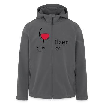 Pälzer Woi Weinglas - Recycelte Männer Softshell-Jacke von Stanley/Stella - Anthrazit - Vorne - AI Model Male 185 light (185cm)