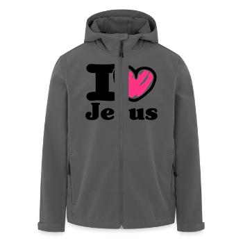 i Love Jesus_V1 - Recycelte Männer Softshell-Jacke von Stanley/Stella - Anthrazit - Vorne - AI Model Male 185 light (185cm)