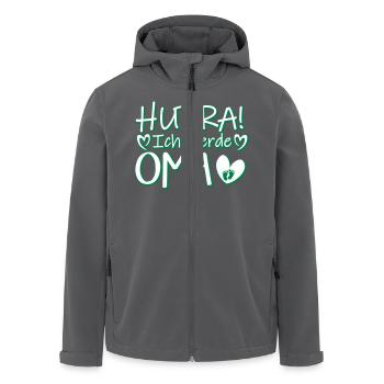 Hurra Ich werde Oma Schwangerschaft Baby Motiv - Recycelte Männer Softshell-Jacke von Stanley/Stella - Anthrazit - Vorne - AI Model Male 185 light (185cm)